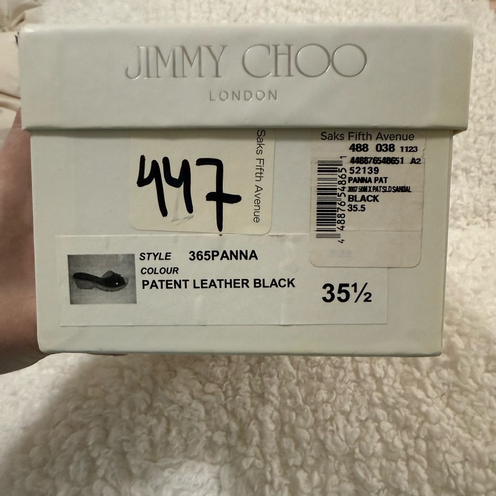 Jimmy Choo Black and Gold Panna Wedge Sandals - Picture 5 of 5